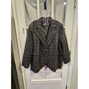 LYS Wool Blend Plaid‎ Blazer Style Coat  Women's Size 26